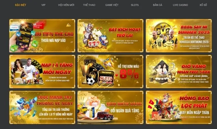 Các Khuyến Mãi Nhà Cái 888B đa dạng, phong phú