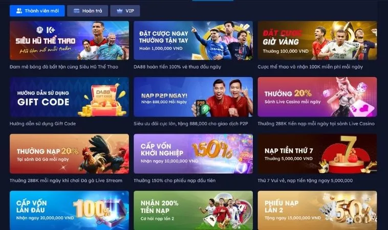 Đa dạng các Khuyến Mãi Nhà Cái Vando88 hấp dẫn