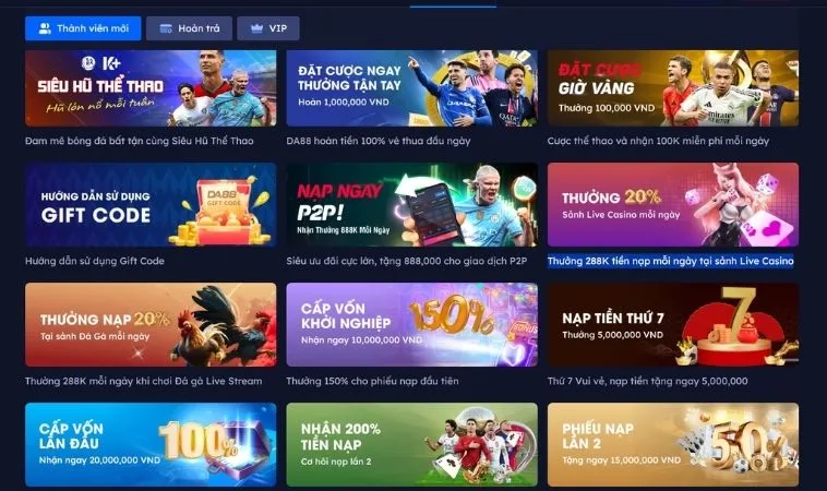 Chính sách khuyến mãi BET168 ưu đãi hội viên
