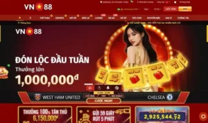 Giao diện website VN88 thiết kế đẹp, ấn tượng